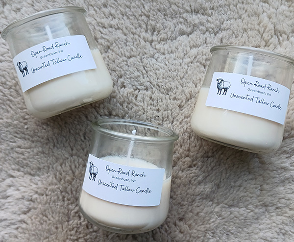 Lamb tallow candles