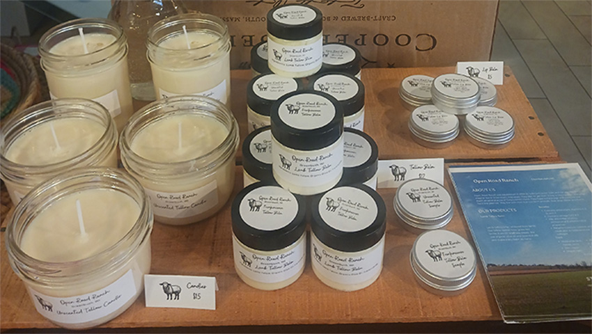 lamb tallow balm and candles